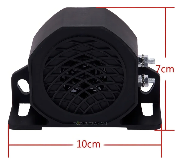 Alarma Sirena Retroceso Bocina 12 / 24v Auto Camion Color Negro