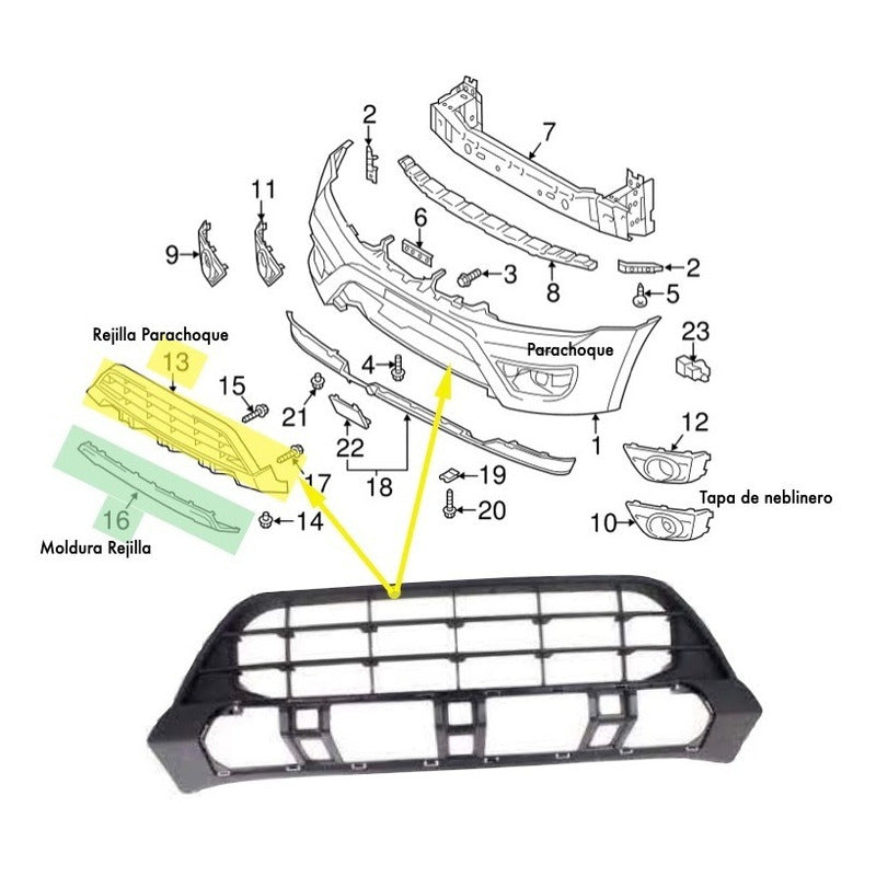 Rejilla Inferior Parachoque Gran Nomade-vitara 06/20