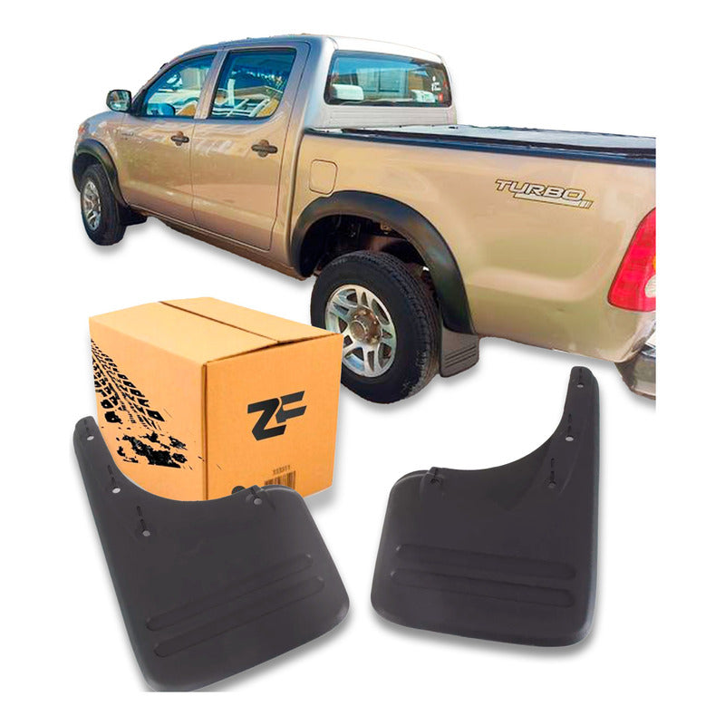 Par Guarda Barro Trasero Toyota Hilux 2005 - 2015 / Sin Logo