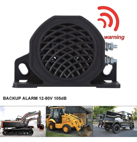 Alarma Sirena Retroceso Bocina 12 / 24v Auto Camion Color Negro