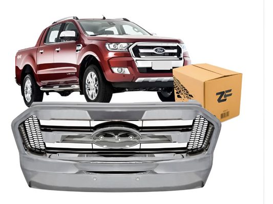 Mascara Cromada Ford Ranger 2017-2019 Fabricacion Taiwan Cromado/negro