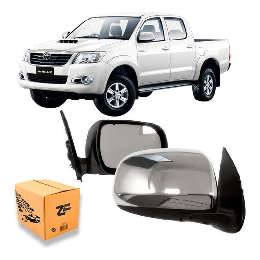 Espejo Lateral Cromado Manual / Toyota Hilux / 2012-2015