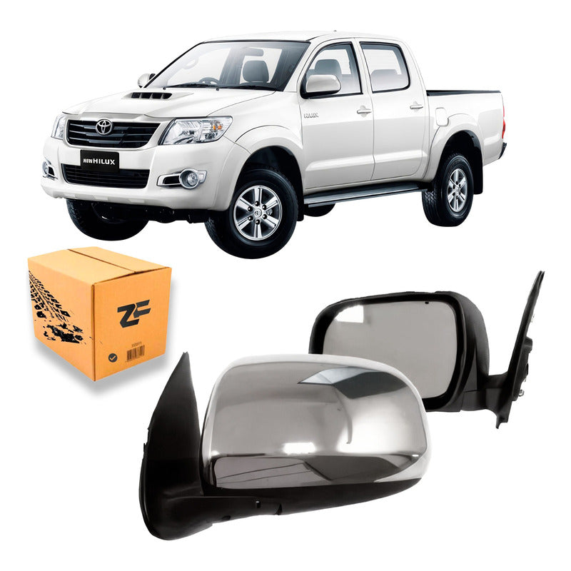 Espejo Lateral Cromado Manual / Toyota Hilux / 2012-2015