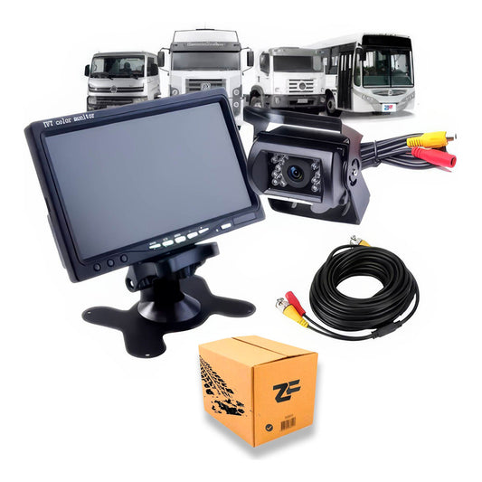 Camara Reversa + Monitor 7 Pulgadas + Cable Video 15m 12/24v